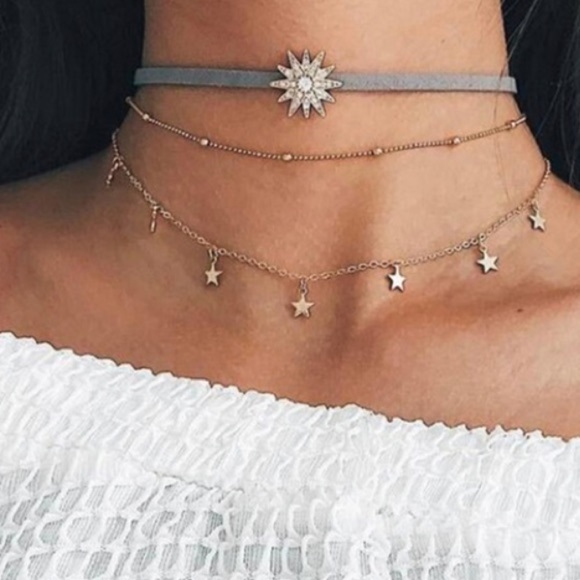 Jewelry - Unique Boho Sun/Star Multi Layer Choker